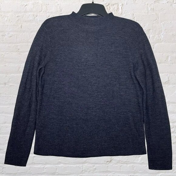 Vintage Polo Ralph‎ Lauren Women's 100% Wool Sweater Mock Neck Navy Grey Size L - Picture 1 of 11